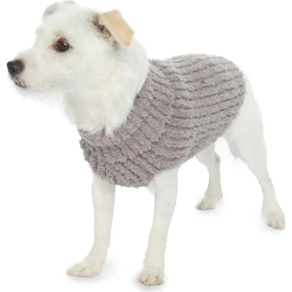 barefoot dreams CozyChic™ Ribbed Dog Sweater in Warm Gray at Nordstrom, Size Medium | Nordstrom