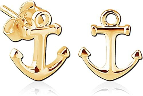 Sterling Silver XS Small Anchor Stud Earrings | Amazon (US)