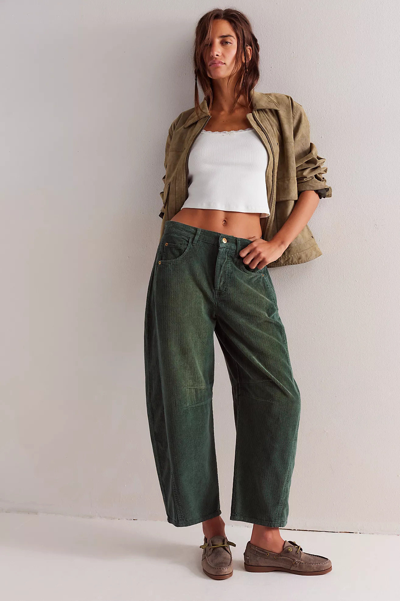 We The Free Good Luck Mid-Rise Cord Barrel Jeans | Free People (Global - UK&FR Excluded)