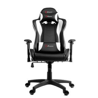 AROZZI forte Black/White PU Leather Gaming/Office Chair with High Backrest, Adjustable Height, Lumba | The Home Depot