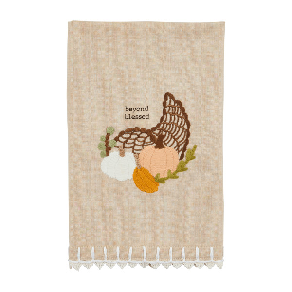 Cornucopia Crochet Trim Towel | Mud Pie