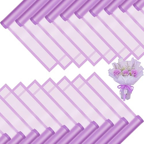 DEWJDFSC 20 Sheets Flower Wrapping Paper,Waterproof Floral Korean Bouquet Wrapping Paper, Florist Supplies, Suitable for Flowers Gift Packaging (Purple) | Amazon (US)