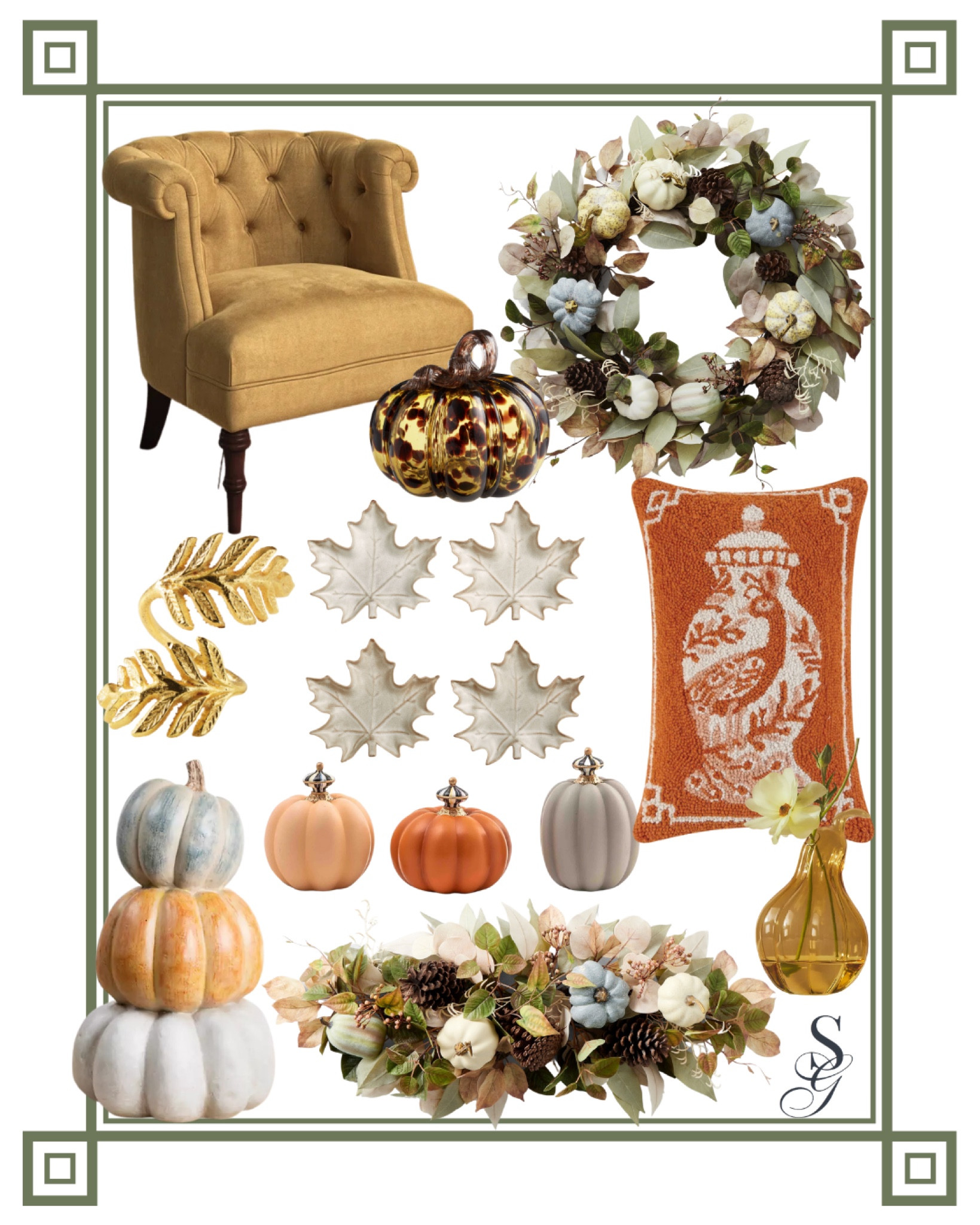 Fall, the most wonderful time of the year!! Here are some of my favorite fall finds of the week! Love the leaf appetizer plates, perfect for a nice hostess gift! 


#falldecor #autumn #gingerjar #pumpkins #traditionaldecor #southernhome #grandmillenialhome #chinoisiere #wreath #fallwreath #mackenziechilds #budgetfriendly #chinoisierepillow #fallpillow #gingerjarpillow #tortoiseshell #fallcenterpiece #halloween #thanksgivingdecor #interiordesign #anthropolgiehome #autumnal #fallinspo #accentchair #chair #wayfair


Fall wreath, stacked pumpkins, fall appetizer plates , thanksgiving decor , centerpiece, centerpiece idea, Chinoisiere pillow, tortoise shell pumpkin, grandmillenial, traditional home decor, fall decor , fall inspo, hostess gift

#LTKHalloween #LTKSeasonal #LTKhome