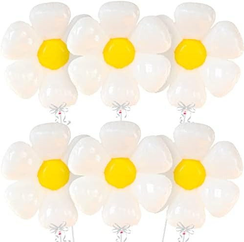 Huge 30 Inch Daisy Balloons - Pack of 6 | White Flower Balloons for Daisy Party Decorations | Floral | Amazon (US)