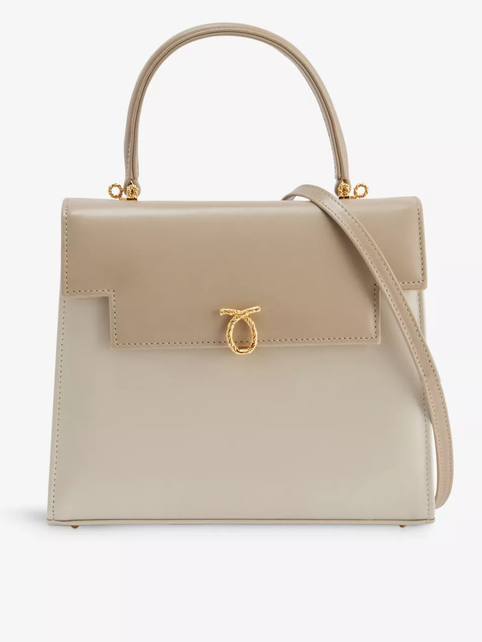 Traviata leather top-handle bag | Selfridges