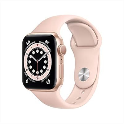 Apple Watch Series 6 GPS, 40mm Gold Aluminium Case with Pink Sand Sport Band - Regular | Amazon (UK)