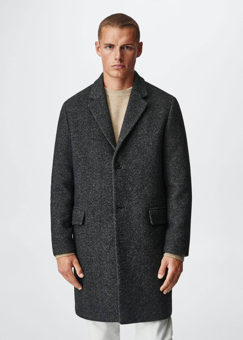 Flecked wool-blend coat -  Men | Mango Man USA | MANGO (US)