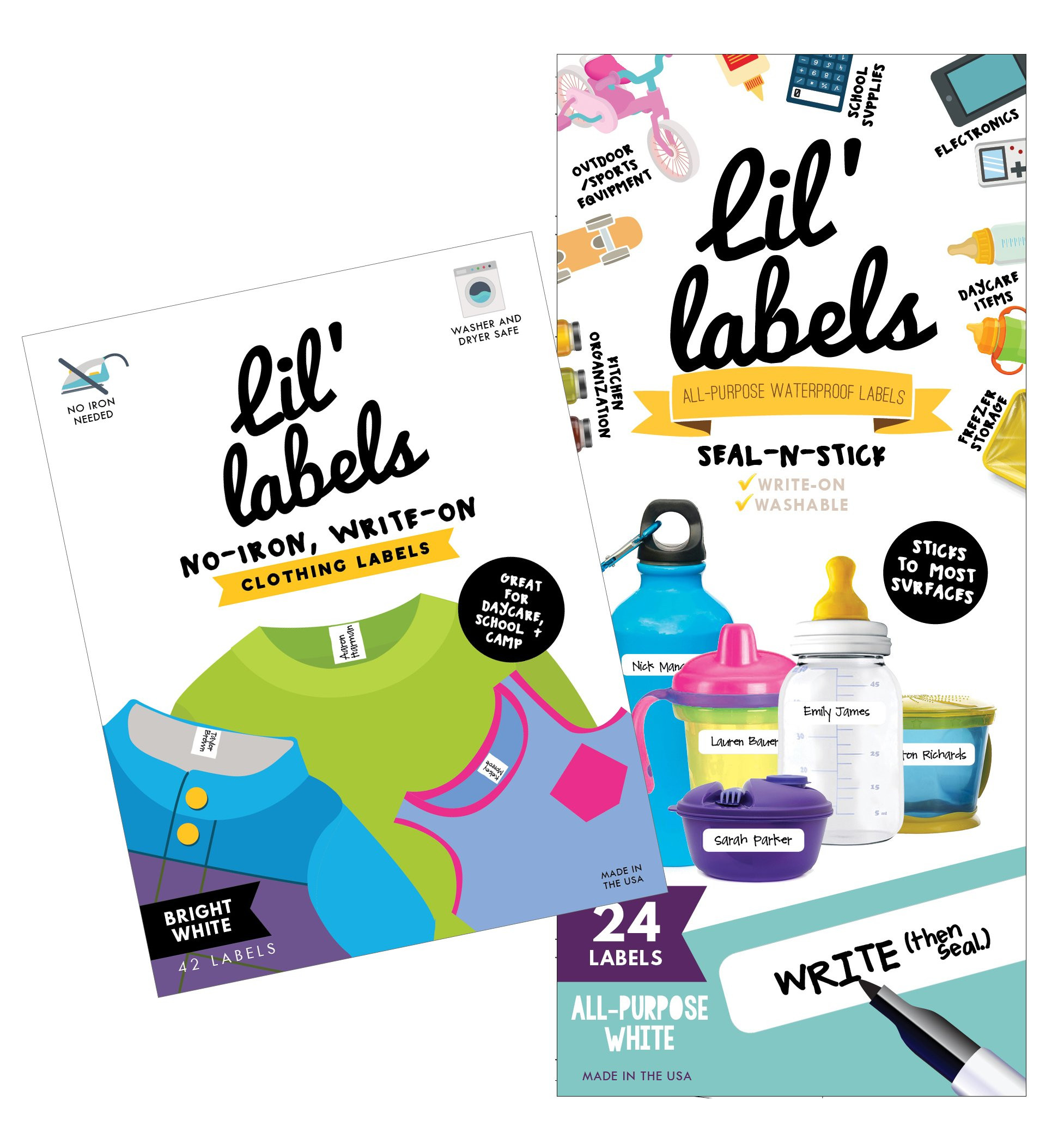 Daycare Value Pack - All-Purpose & Clothing Labels (White), Waterproof & Multipurpose | Amazon (US)