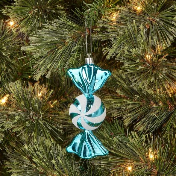 Peppermint Candy Christmas Tree Ornament Turquoise/White - Wondershop™ | Target