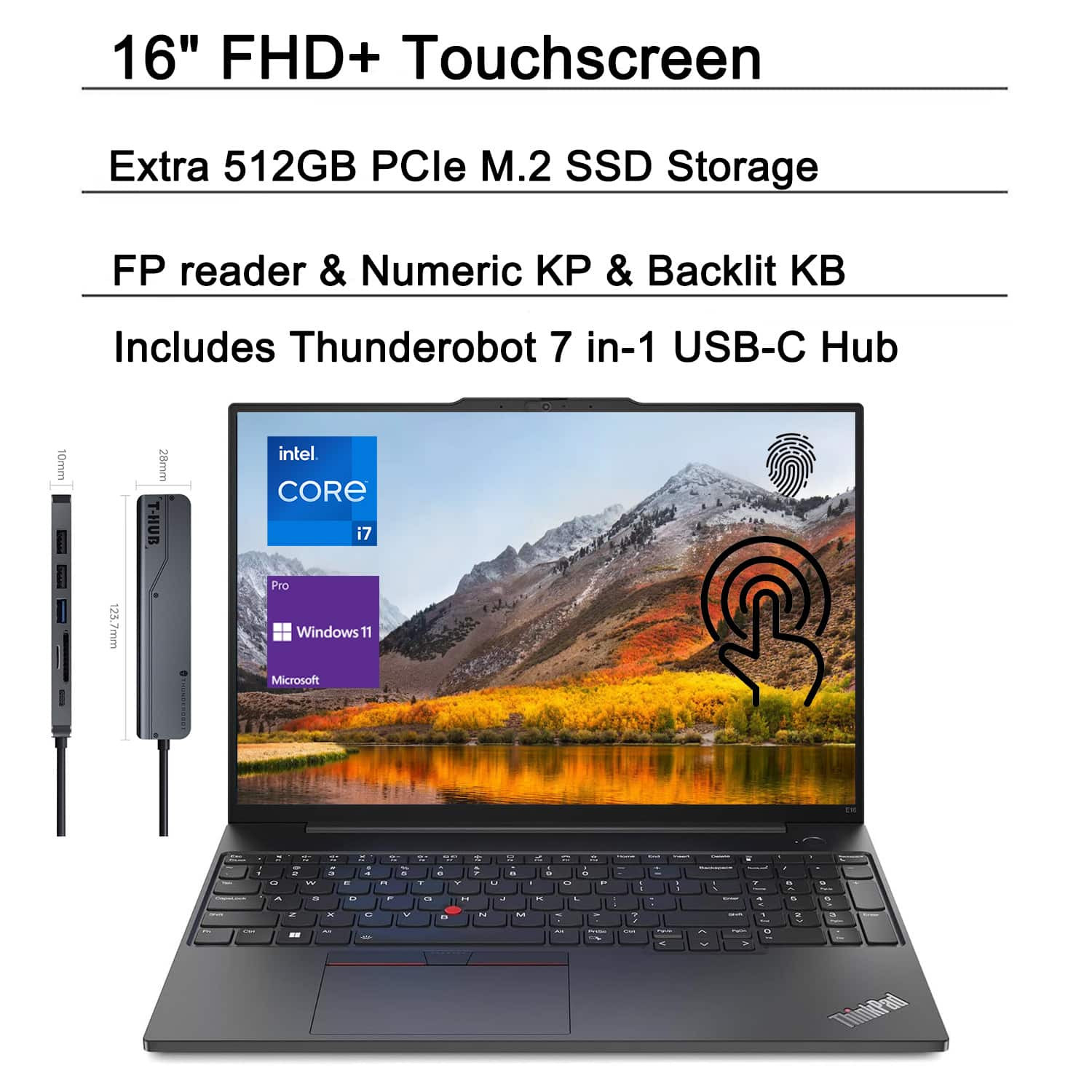 Lenovo - ThinkPad E16 16"" Touchscreen Laptop - Intel Core i7-1355U with 24GB RAM - 512GB SSD - for Business & Creative Tasks - Black | Best Buy U.S.