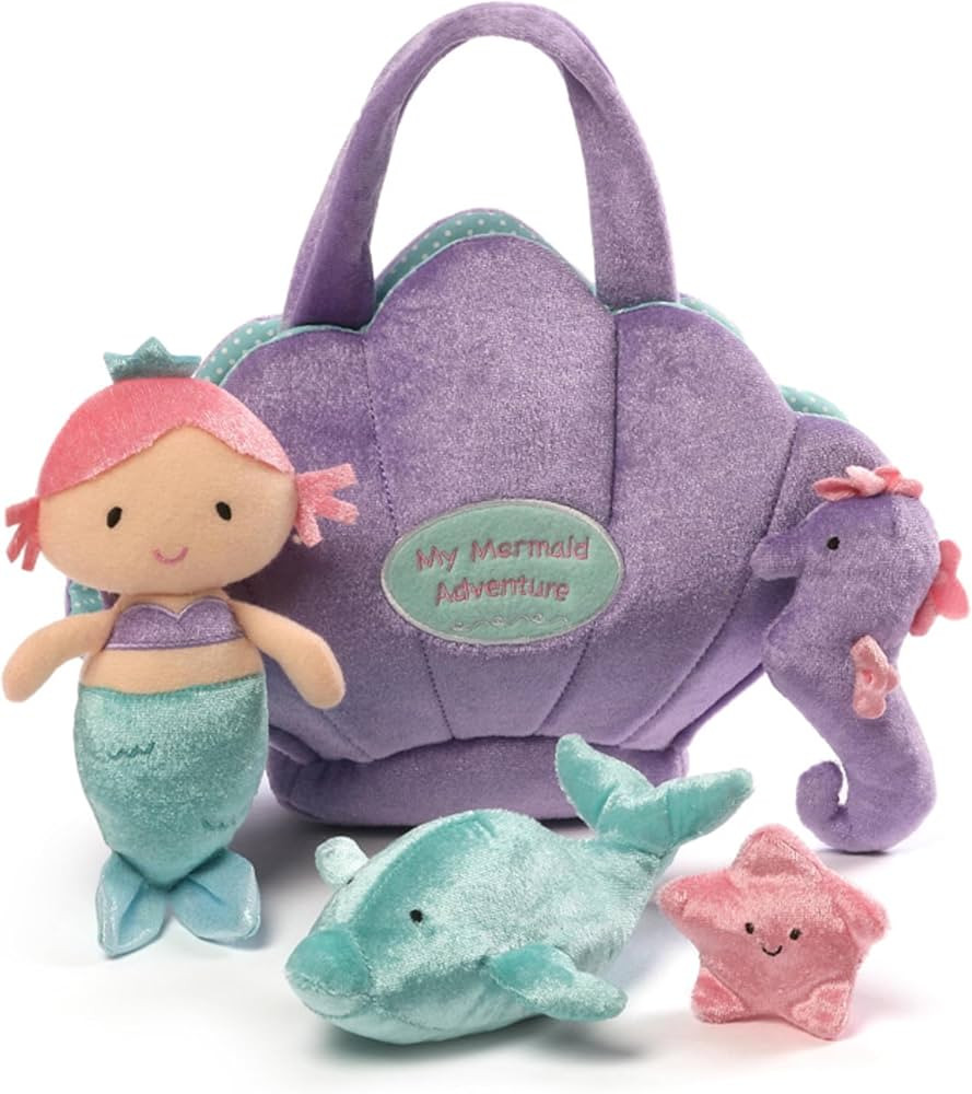 Baby GUND Play Soft Collection, Mermaid Adventure 5-Piece Plush Playset with Rattle, Squeaker and... | Amazon (US)