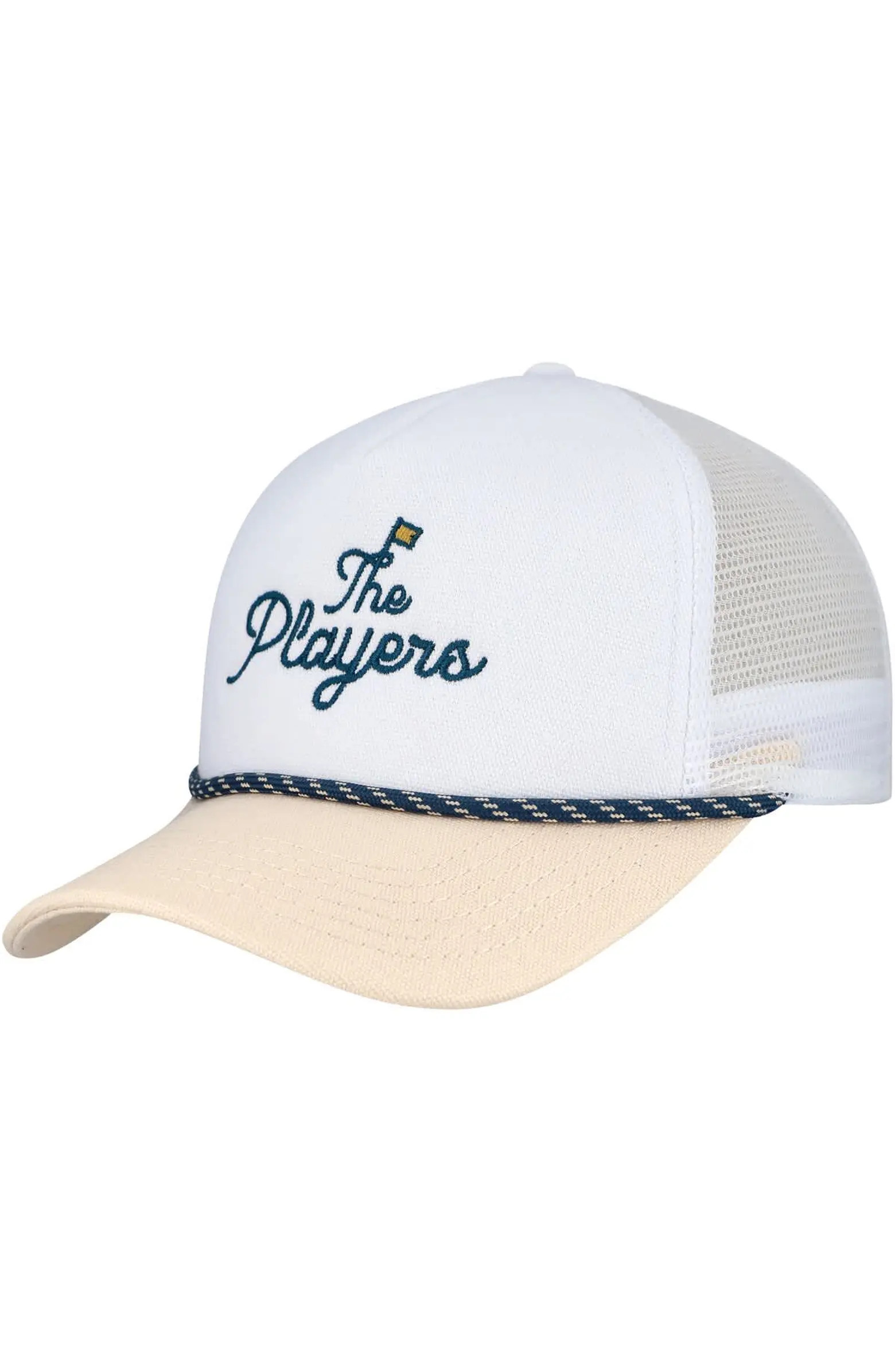 Men's Barstool Golf  White/Tan THE PLAYERS Nailhead Canvas Rope Adjustable Hat | Nordstrom