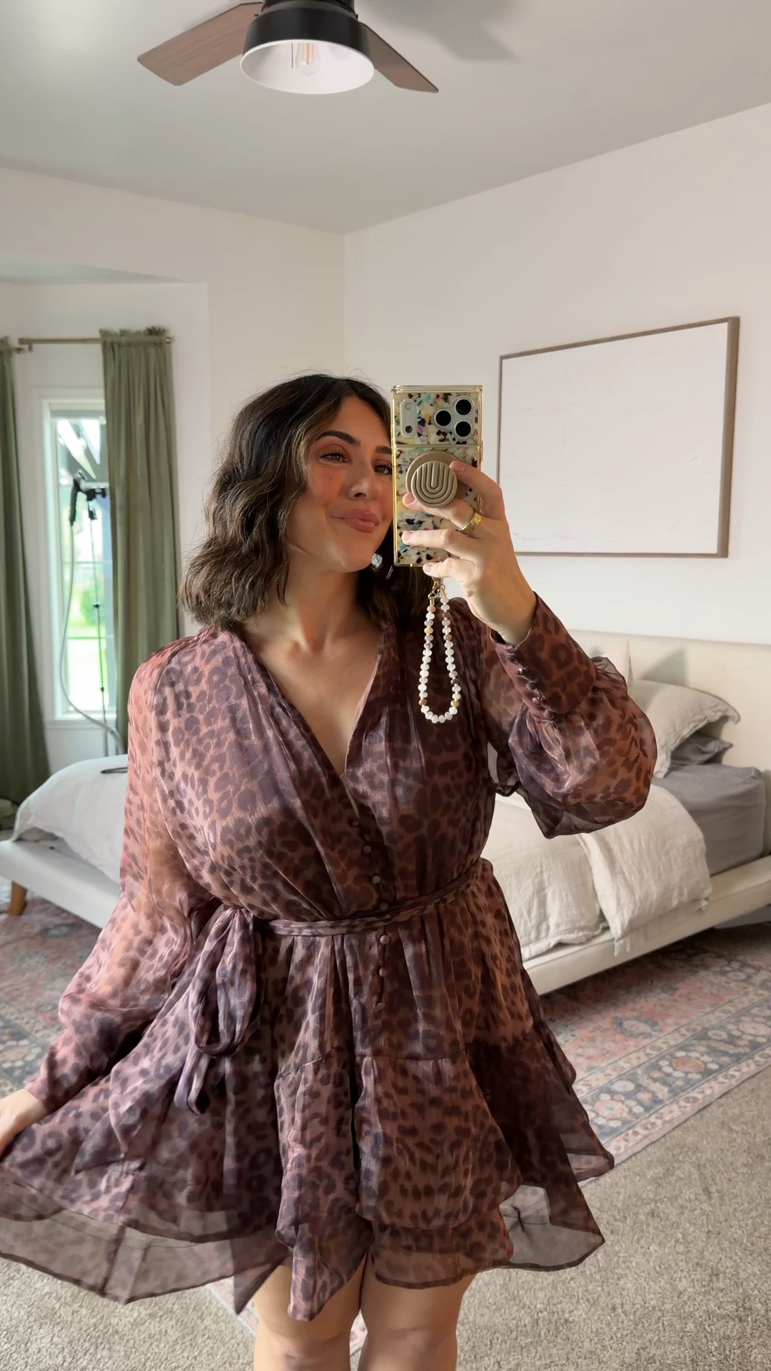 The perfect mini dress for fall, can be worn several ways!! I did a size 10, it has plenty room but for length don’t size down unless you’re petite.