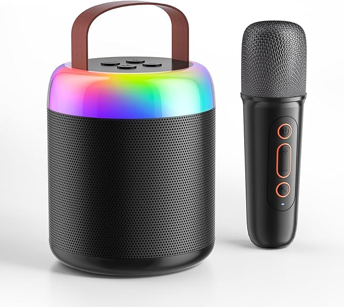 Mini Karaoke Machine for Kids, Portable Bluetooth Speaker with Wireless Microphones, Gift for Gir... | Amazon (US)