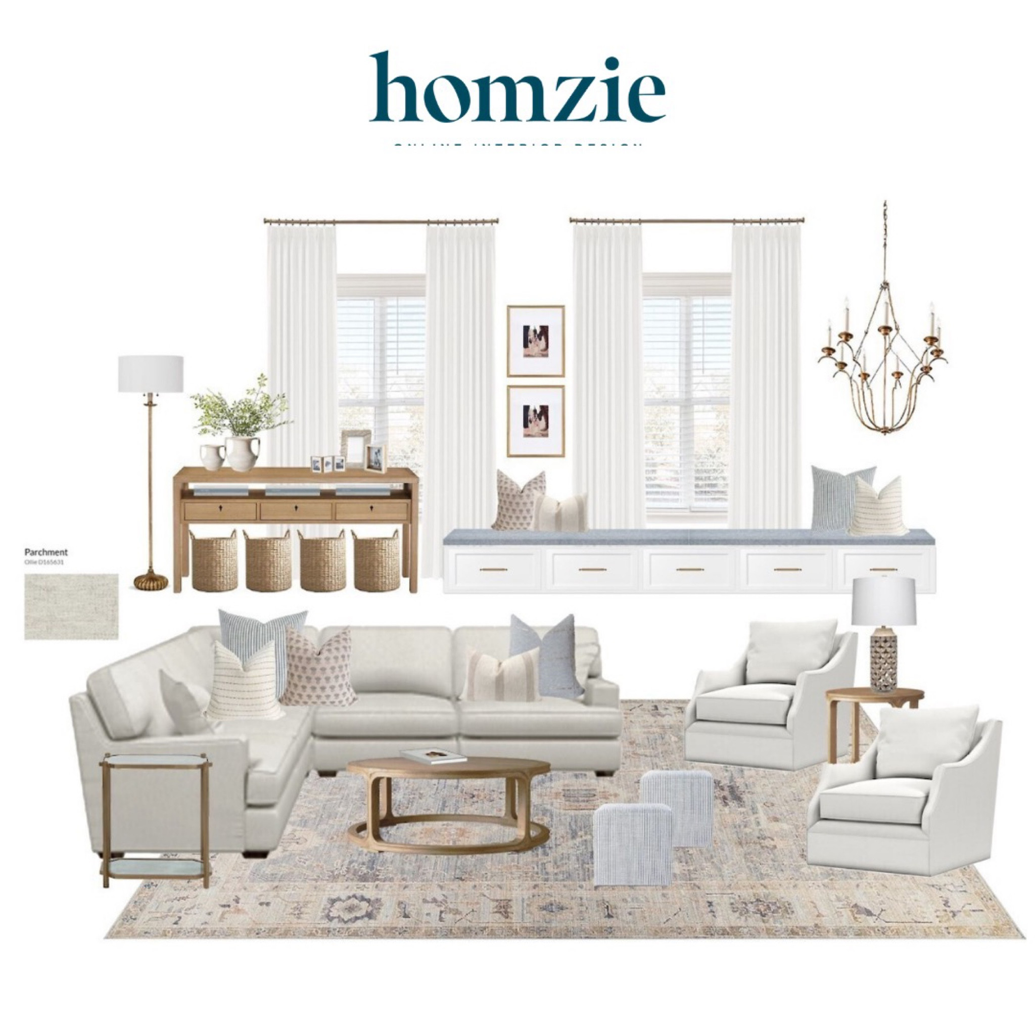 We loved designing this California casual living room our virtual interior design client. This space features a large white sectional sofa, a wooden coffee table, natural throw pillows, and a beautiful pale blue area rug 

Work 1:1 with a Homzie virtual interior designer for a low flat-rate and receive a custom, shoppable decorating plan! - all online.  Get started homziedesigns.com/work-with-us


#LTKStyleTip #LTKHome