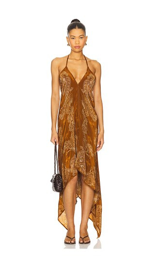 ROCOCO SAND High Low Handkerchief Dress in Brown. - size M | Revolve Clothing (Global)