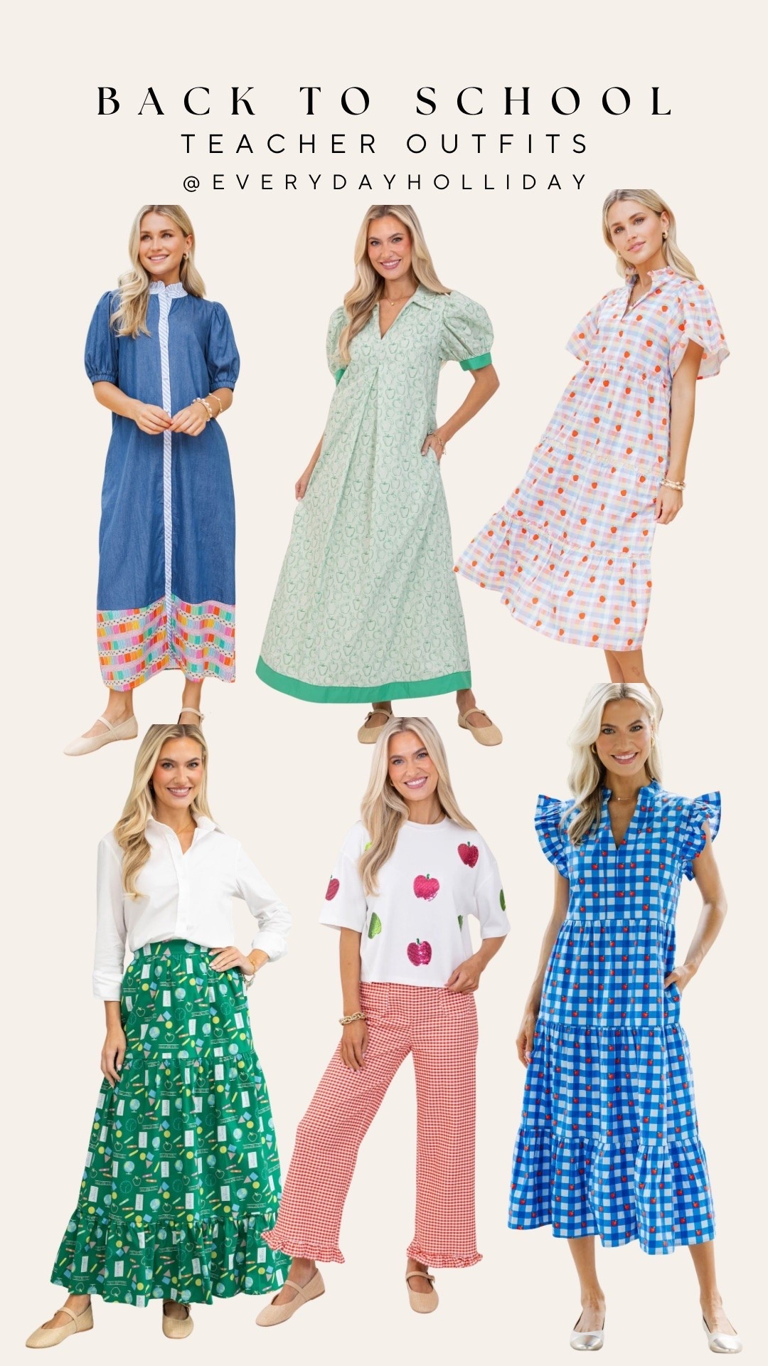 Teacher outfits from Mint Julep that are actually so fun. The apple sequin top with gingham flares and the blue gingham ruffle dress are my picks. All linked — which one would you wear on the first day?

#LTKootd #LTKSeasonal #LTKWorkwear