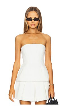 Bardot Helenia Longline Strapless Top in Orchid White from Revolve.com | Revolve Clothing (Global)