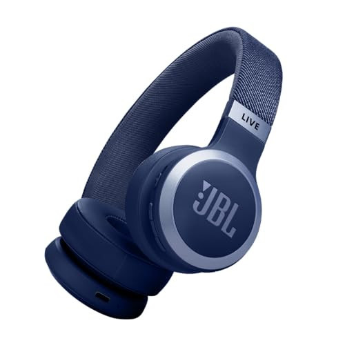 JBL Live 670NC - Wireless On-Ear Headphones with Adaptive Noise Cancelling with Smart Ambient, Up to 65H Battery Life with Speed Charge, Lightweight, Comfortable and Foldable Design (Blue) | Amazon (US)