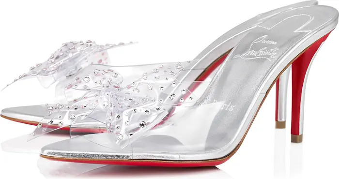 Christian Louboutin Aqua Crystal Embellished Clear Slide Sandal (Women) | Nordstrom | Nordstrom