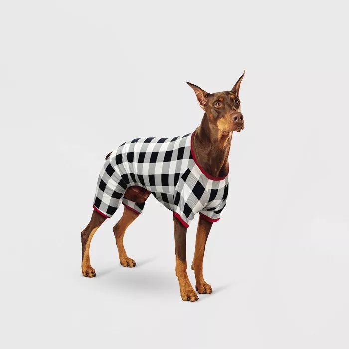Buffalo Check Flannel Dog and Cat Pajama with Sleeves - White - Wondershop™ | Target