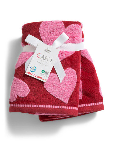 2Pk Heart Toss Hand Towels, Cotton | TJ Maxx