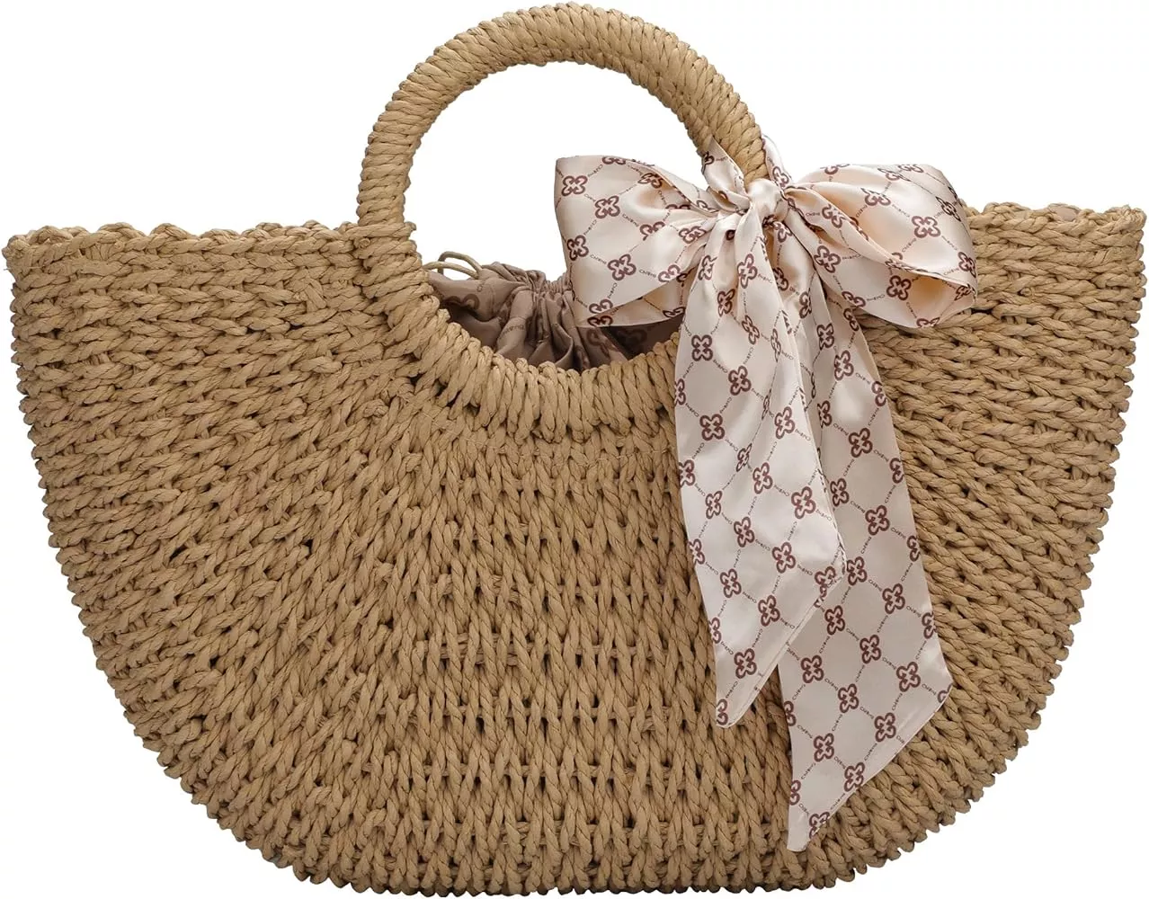 Bausweety Straw Crossbody Bag for Women Summer Beach Envelope Purse