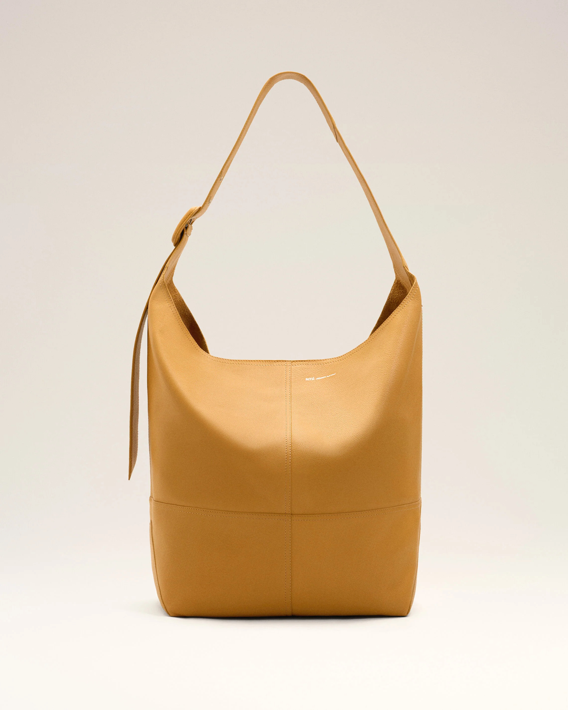 HONEY Yellow Taurillon Leather Etienne Crossbody Bag | Ami Paris | AMI Paris FR
