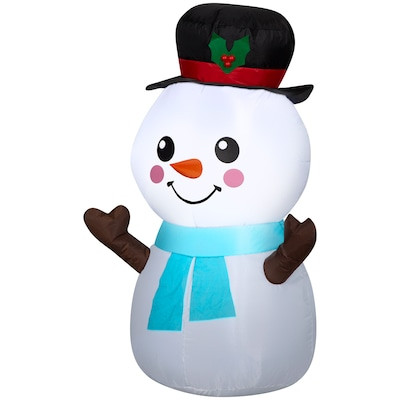 Holiday Living 3.5-ft LED Snowman Christmas Inflatable | Lowe's