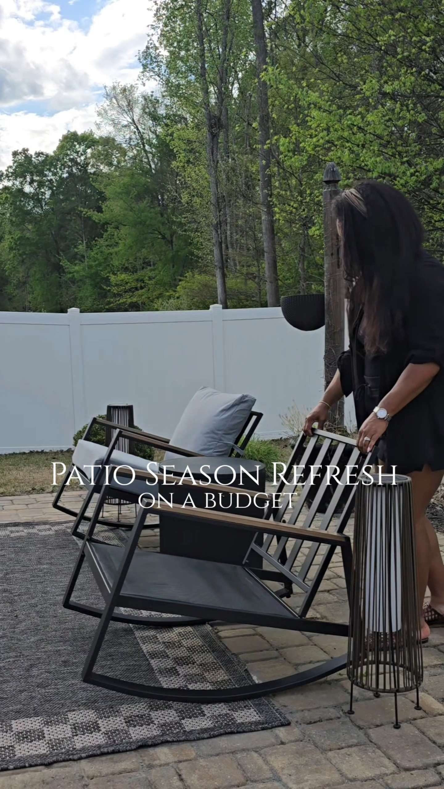 This set of 2 rocking chairs is so sleek. I'm looking to upgrade a few pieces on my patio this summer and I'm so glad I found this affordable option.  

 #LTKSeasonal #LTKHome #LTKSaleAlert