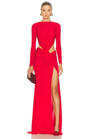 Long Sleeve Twist Gown | FWRD 