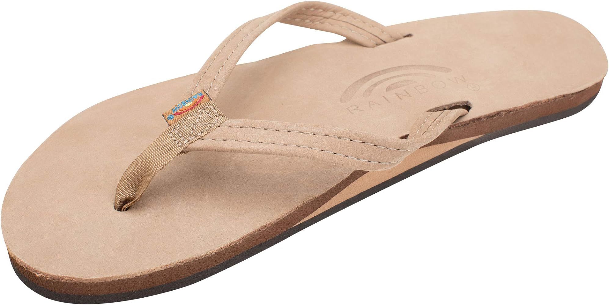 Rainbow Sandals Women's Single Layer Leather Sandal Narrow Strap | Amazon (US)