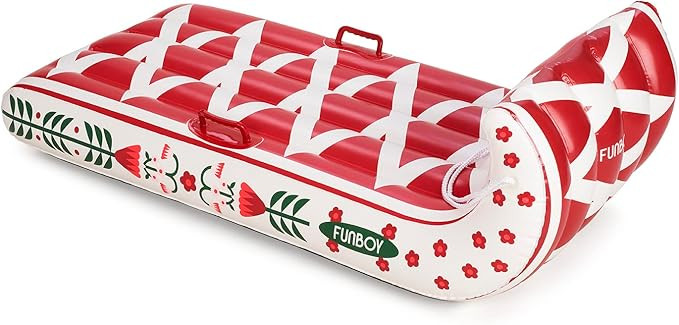 FUNBOY 52" Inflatable Toboggan Snow Sled, Holiday Cardigan Inspired, 1-2 Person Capacity, With Gr... | Amazon (US)