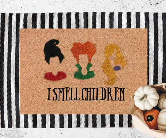 I Smell Children Doormat | Halloween Doormat | Welcome Mat | Fall Decor | Etsy (US)