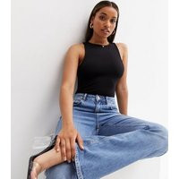 Petite Black Slinky Racer Bodysuit New Look | New Look (UK)