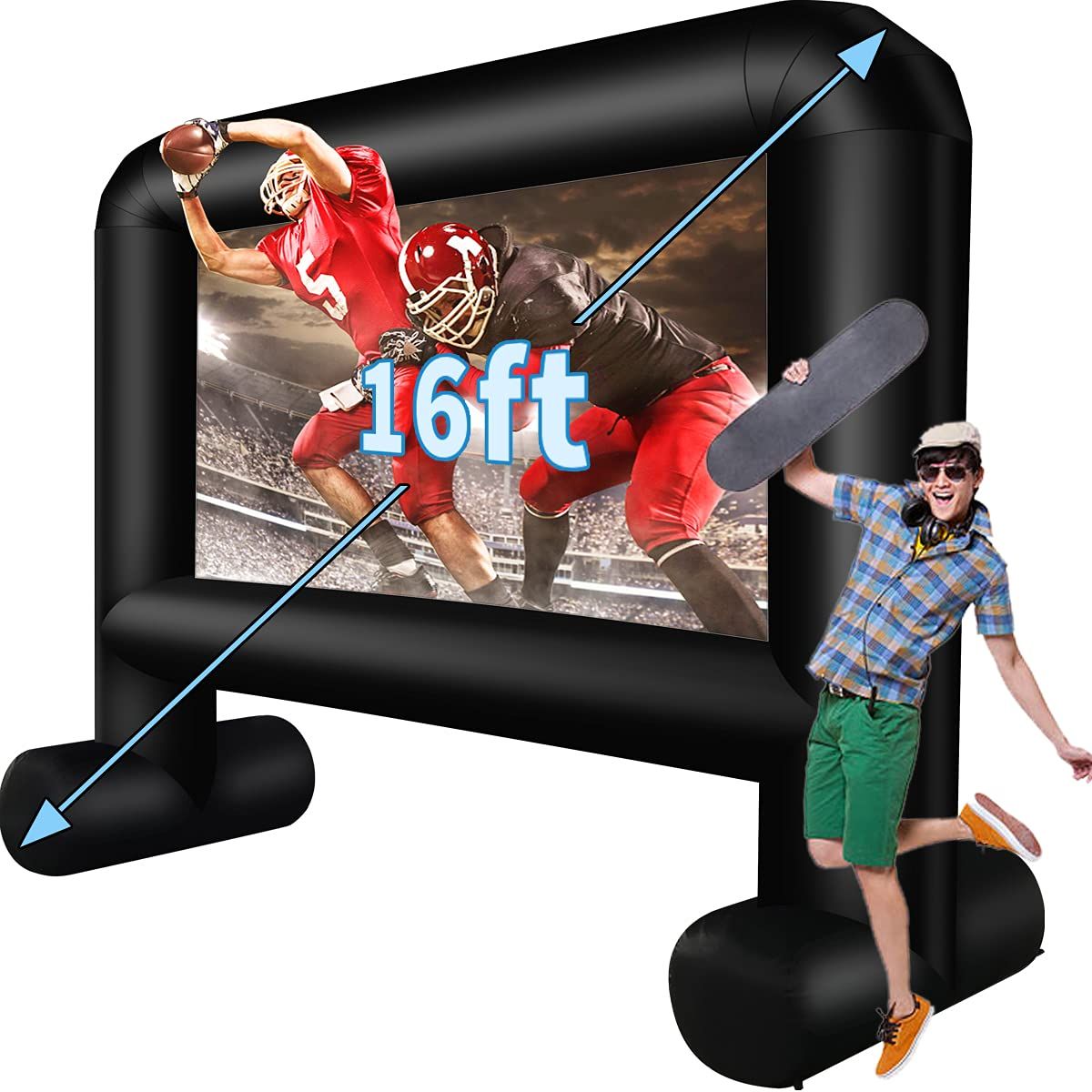 16 Feet Inflatable Movie Screen Outdoor Blow Up Projector Screen - Supports Front and Rear Projectio | Amazon (US)