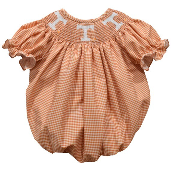 Tennessee Vols Smocked Orange Gingham Short Sleeve Girls - Etsy | Etsy (US)
