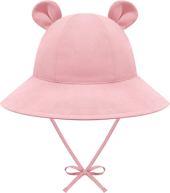 Baby Sun Hat Toddler Hats for Boys Girls Infant Sun Hat Baby Girl Hats with Bear Ears Wide Brim U... | Amazon (US)