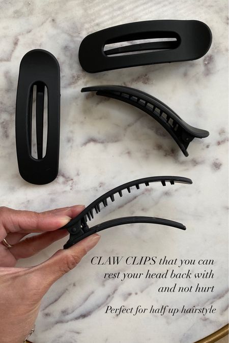 Claw clips that you can wear and rest your head back with and not hurt. Perfect for a half up hairstyle. Comes in a 4 pack and multiple color options. 
Hair essentials. Hair products  

#LTKbeauty #LTKover40 #LTKfindsunder50