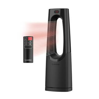 Bladeless 1500W 28 in. Black Electric Oscillating Tower Ceramic Space Heater with Remote Control ... | The Home Depot