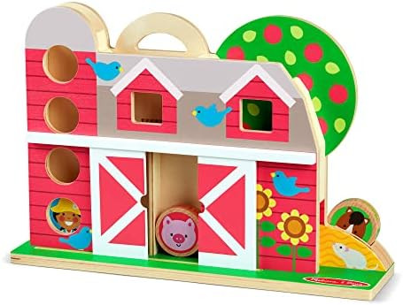 Melissa & Doug GO Tots Wooden Barnyard Tumble with 4 Disks - Farm Themed, Stack And Drop Developm... | Amazon (US)