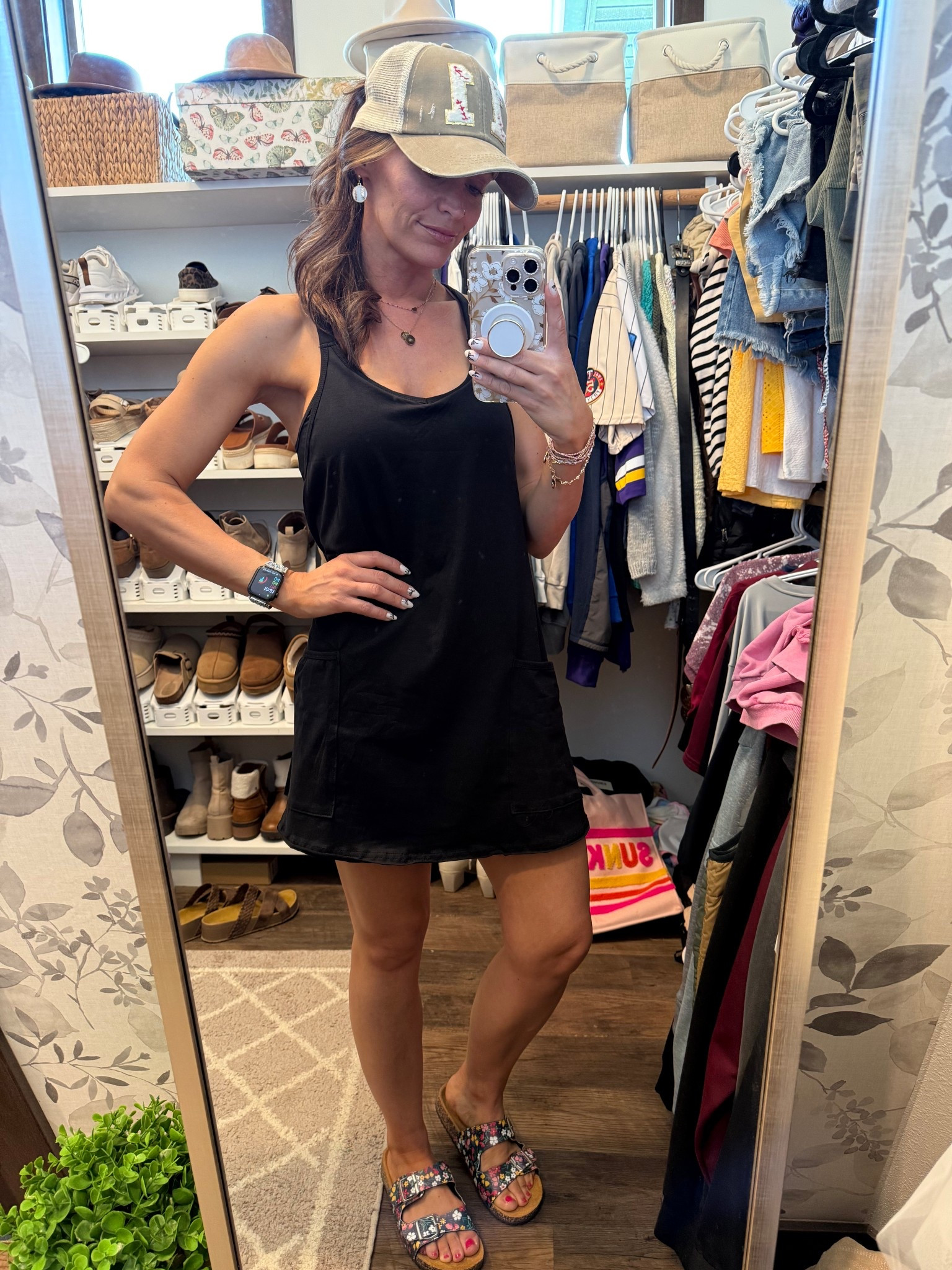 The perfect baseball attire for this summer. The dress has a built in romper so no need to worry about those windy days. You could also dress it up with a denim jacket and platform sandals or pair it with some cute sneakers. My hat is from Etsy, baseball earrings are from a local vendor and sandals are from the Dollar General 😁 

#LTKFindsUnder100 #LTKBeauty #LTKActive