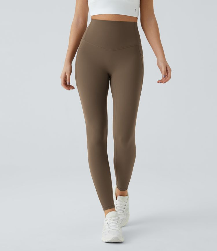 Women’s SoCinched High Waisted Tummy Control Side Pocket Shaping Training UltraSculpt Leggings ... | HALARA