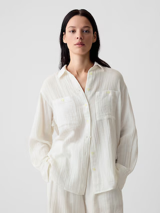 Crinkle Gauze Big Shirt | Gap (US)