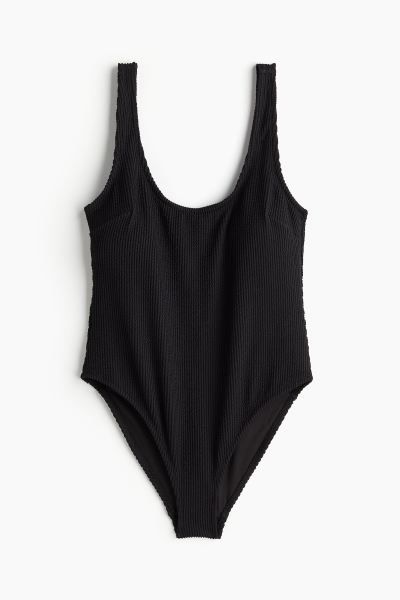 Padded-cup high-leg swimsuit - Black - Ladies | H&M GB | H&M (UK, MY, IN, SG, PH, TW, HK)