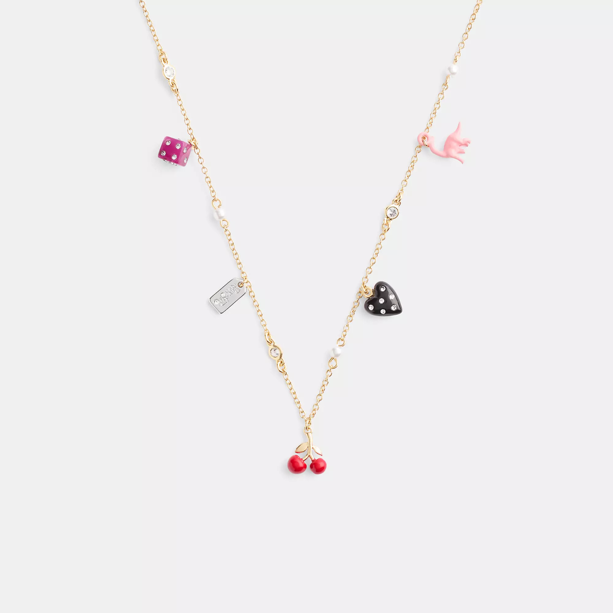 Mini Heart And Dice Charm Necklace | Coach (US)