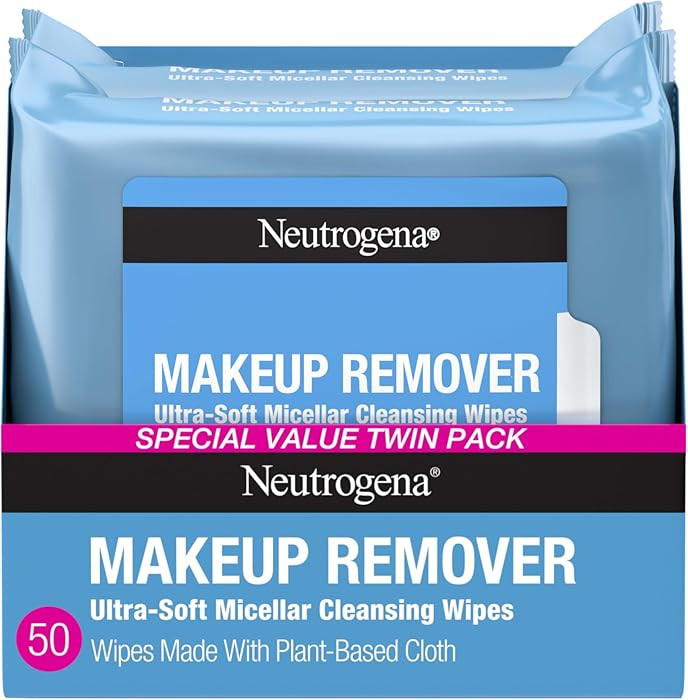 Neutrogena Makeup Remover Wipes Micellar Alcohol-Free Face Towelettes Remove Waterproof Mascara &... | Amazon (US)