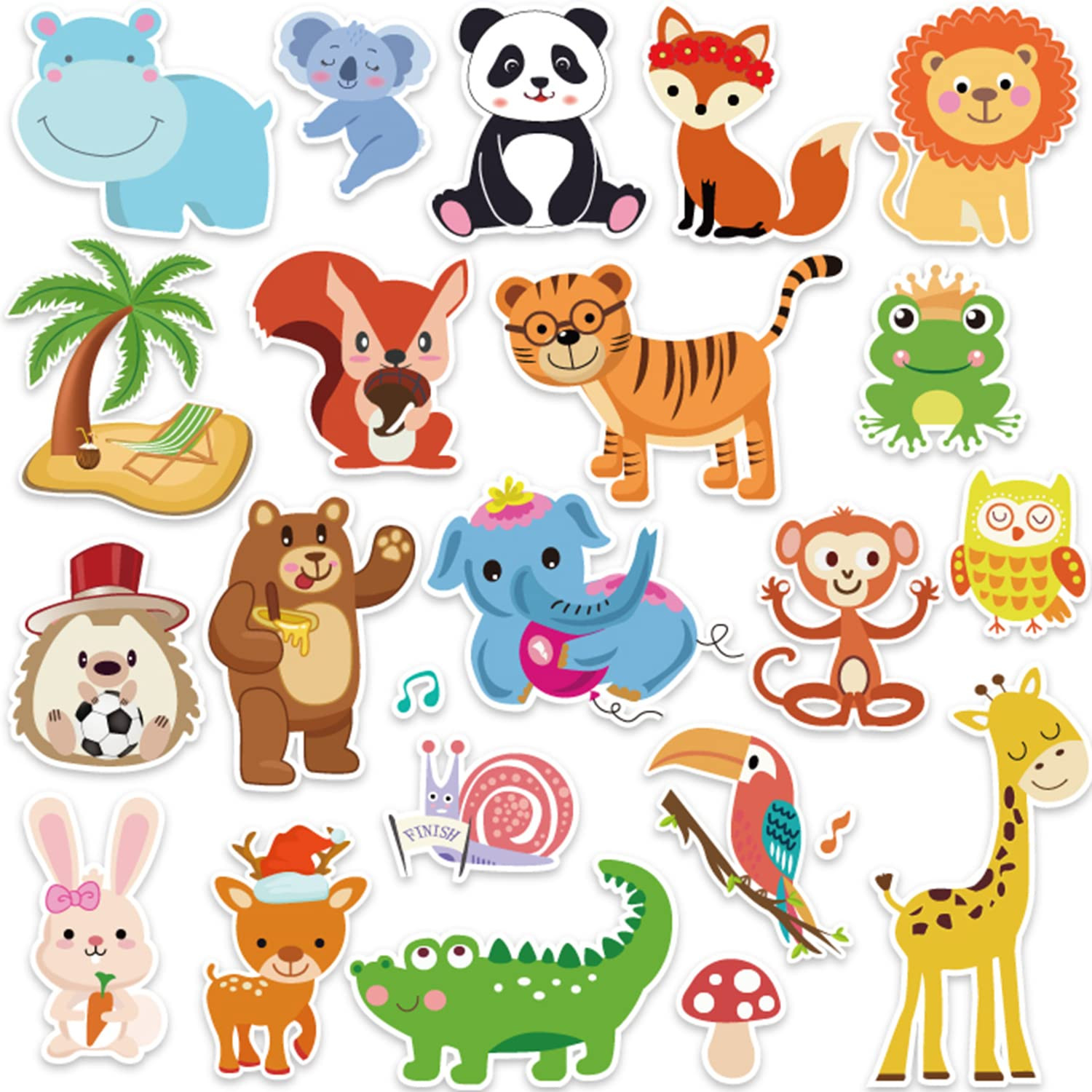 21PCS Jungle Animals Window Clings Stickers for Kids Safari Window Gel Clings Decals Thick Gel Cl... | Amazon (US)