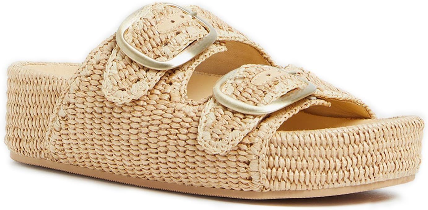 Raffia Platform Espadrille Sandals for Women Wedges Sandals Cute Comfortable Summer Beach Flatfor... | Amazon (US)
