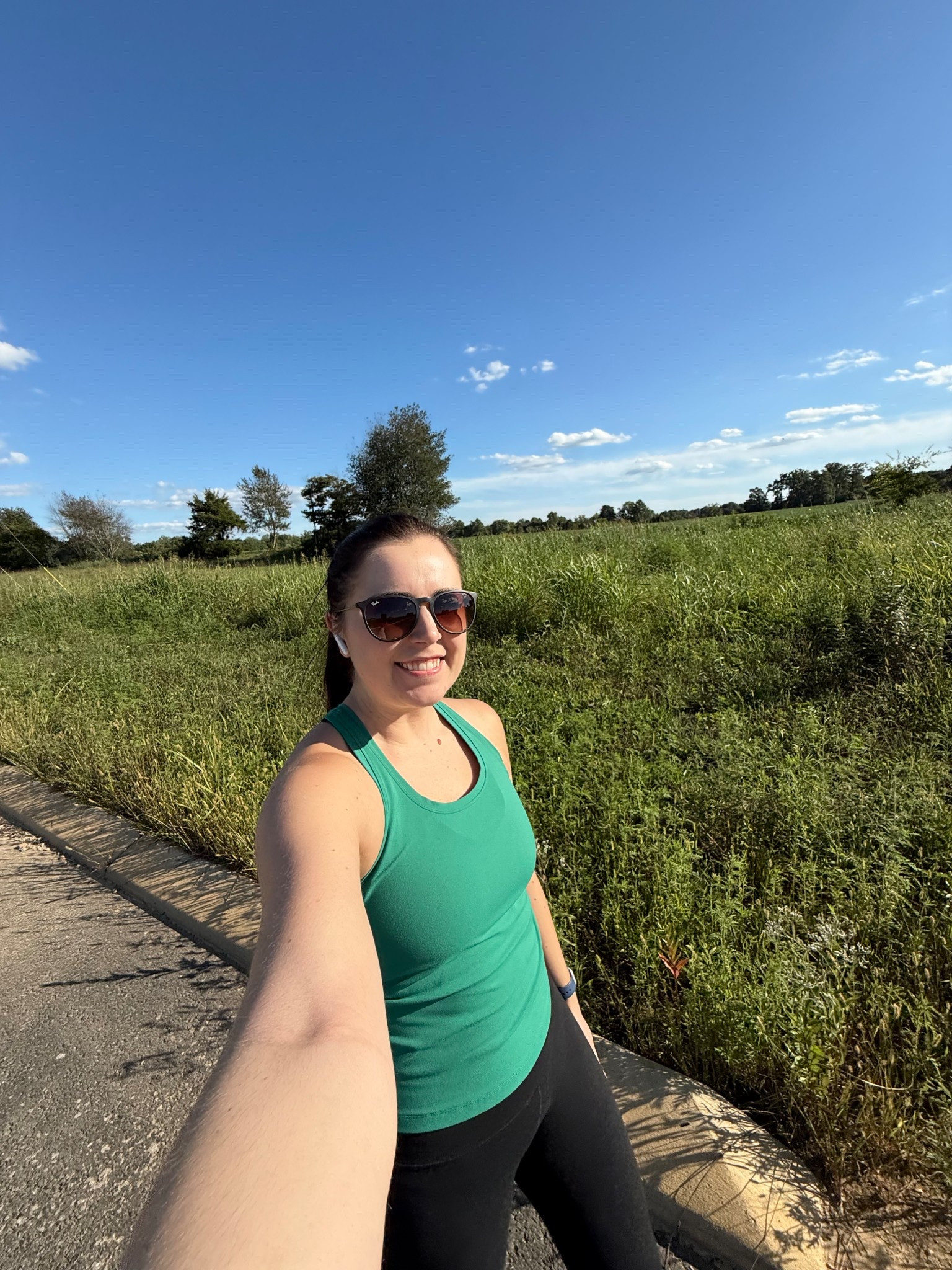 Soaking up all these outdoor walks while the weather is nice! I'm enjoying the slightly cooler temps but I know I'll have to walk on my treadmill before long. 
Walking essentials include earbuds to listen to my favorite podcasts, stylish sunglasses, CRZ Yoga tank top, Lululemon Align leggings, and Hokas. I love high quality activewear that is comfortable and stays in place while walking! 

 #LTKActive